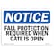 Signmission OSHA, Fall Protection Required When Gate Is Open, 10in X 7in Rigid Plastic, 10" W, 7" H, Landscape OS-NS-P-710-L-12466 - alternate 1